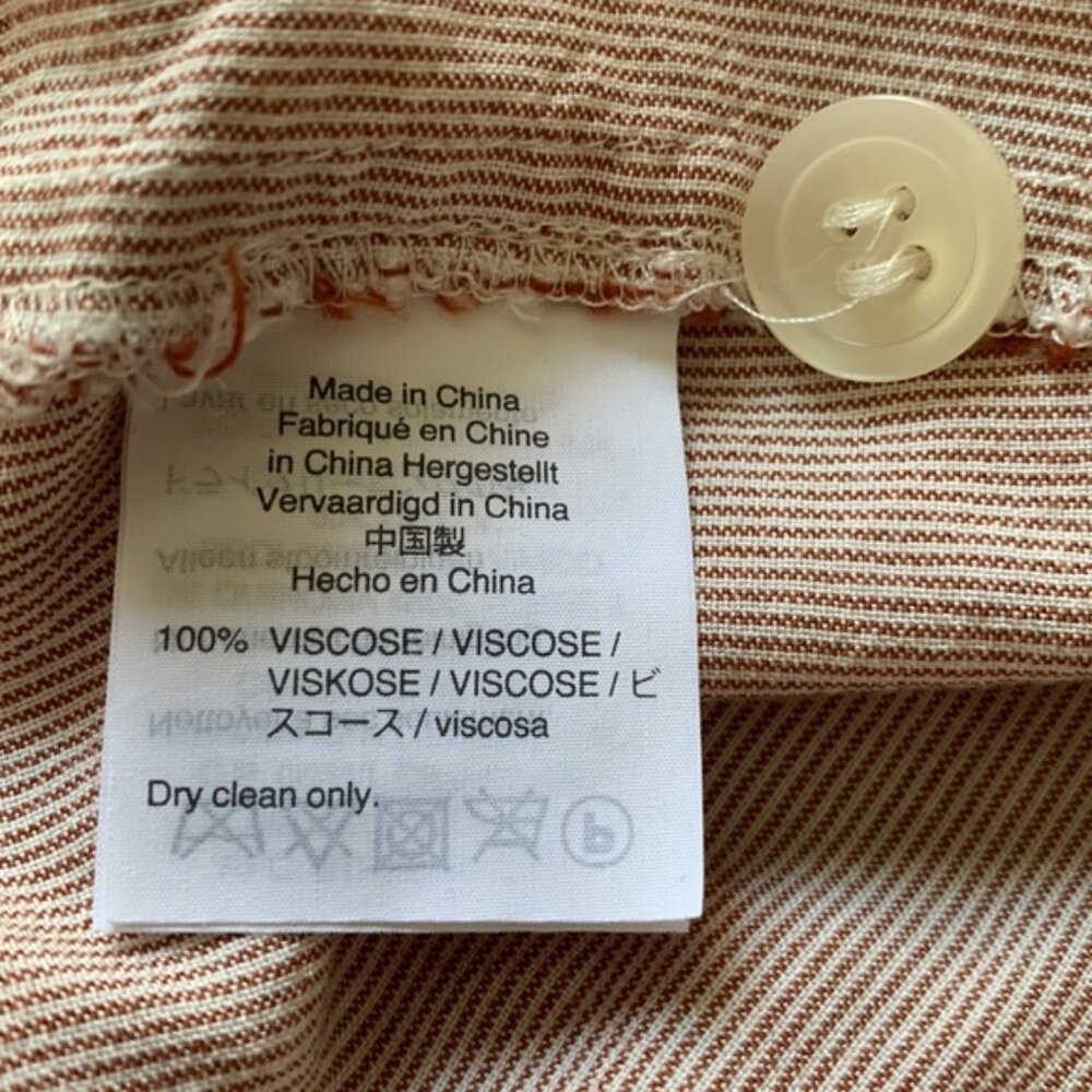 Madewell Button-Back Tie Tee In Stripe Raspberry … - image 7